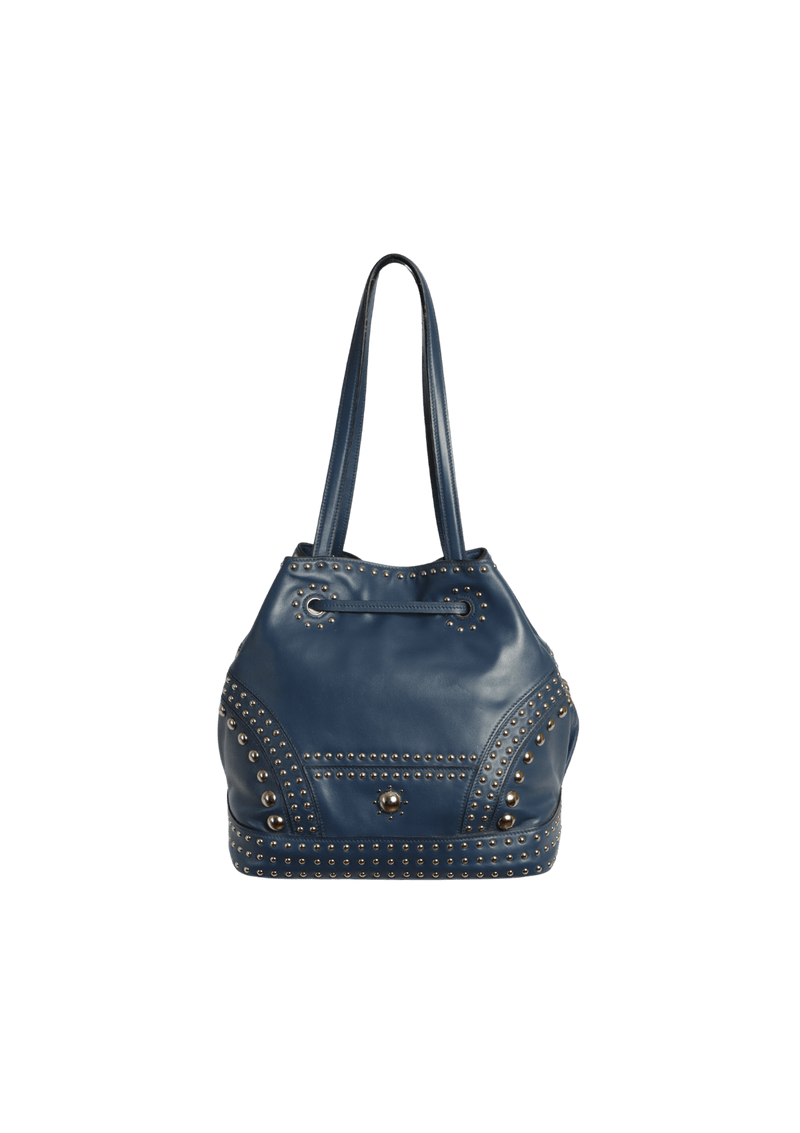 SOFT CALF STUDDED BUCKET BAG