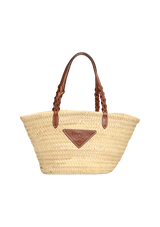 STRAW AND LEATHER TOTE