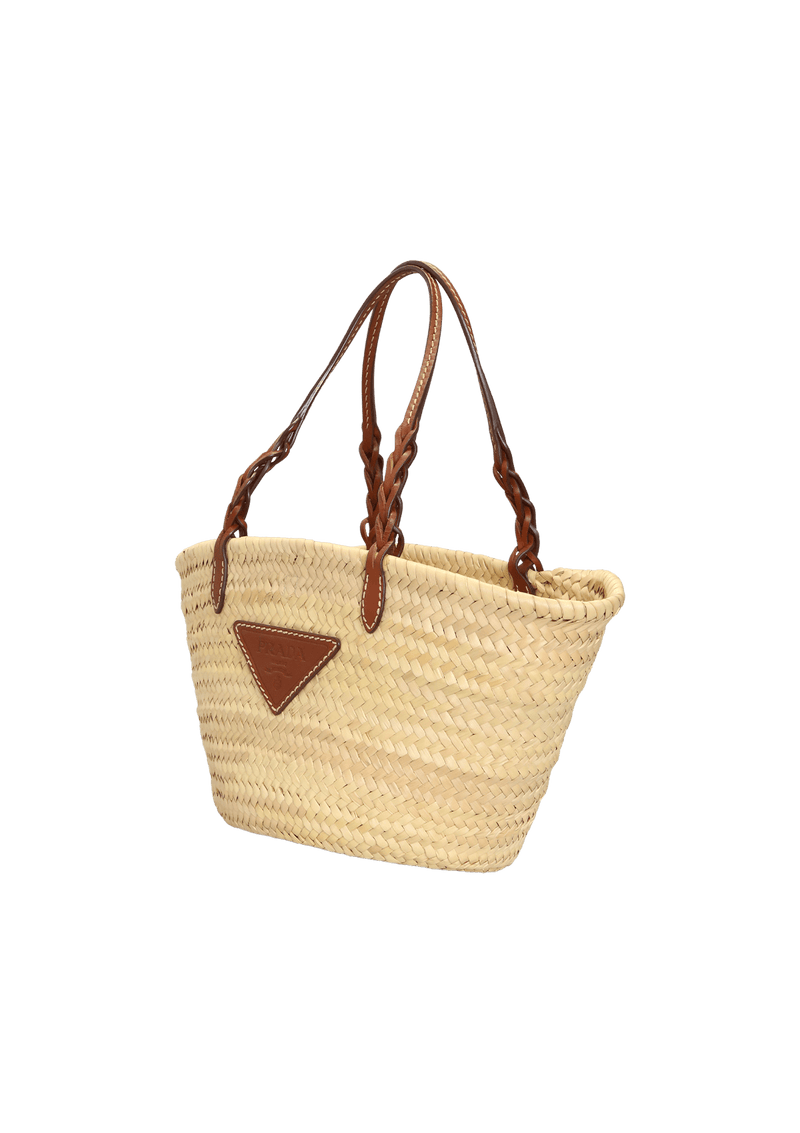 STRAW AND LEATHER TOTE