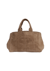 SUEDE LOGO TOTE
