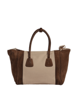 SUEDE TWIN POCKET TOTE