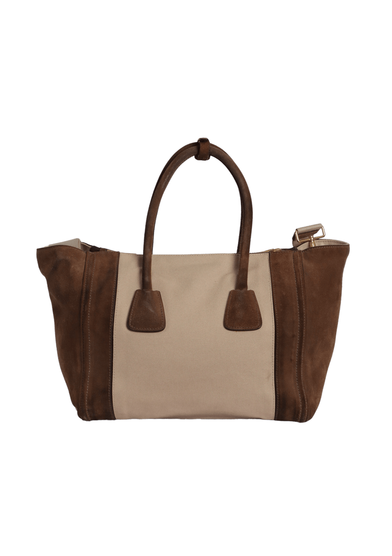 SUEDE TWIN POCKET TOTE