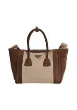 SUEDE TWIN POCKET TOTE