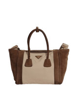 SUEDE TWIN POCKET TOTE