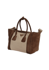 SUEDE TWIN POCKET TOTE