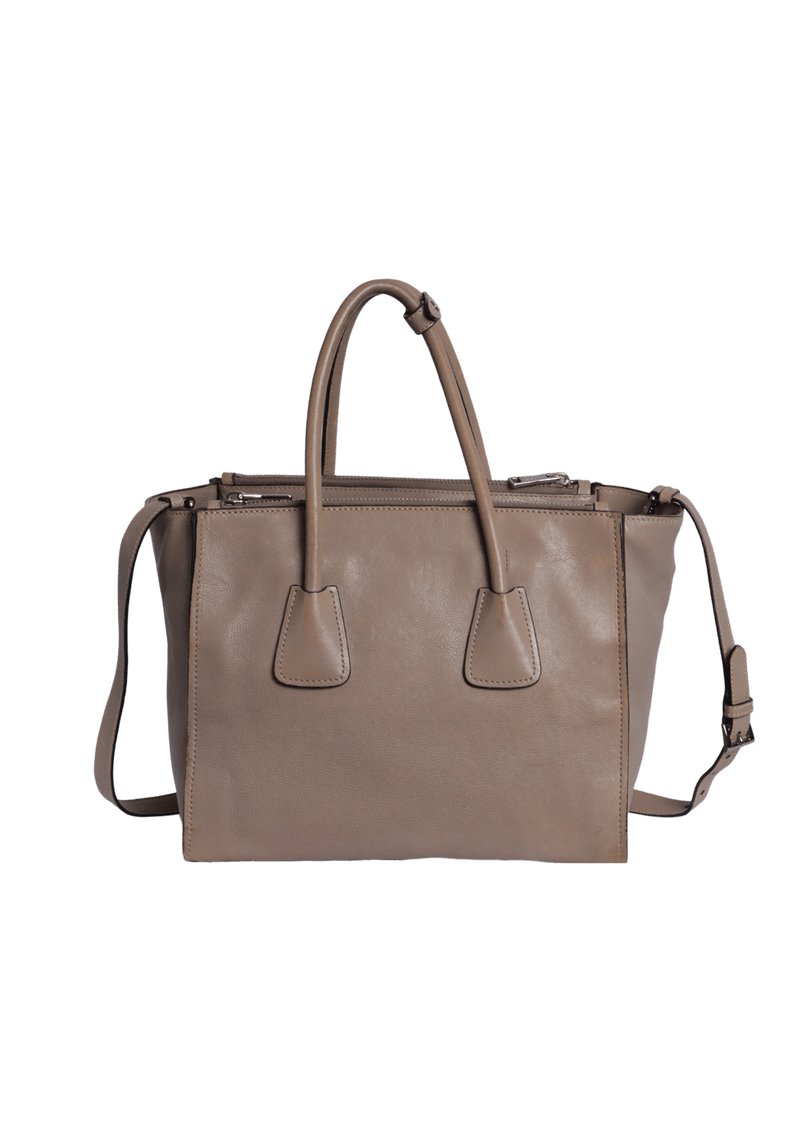 TWIN POCKET GLACE CALF TOTE