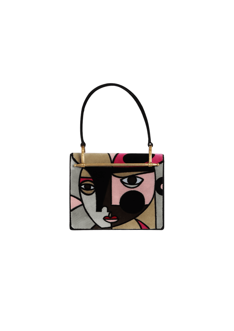 VELVET PATCHWORK LISOLETTE WATKINS TOP HANDLE BAG