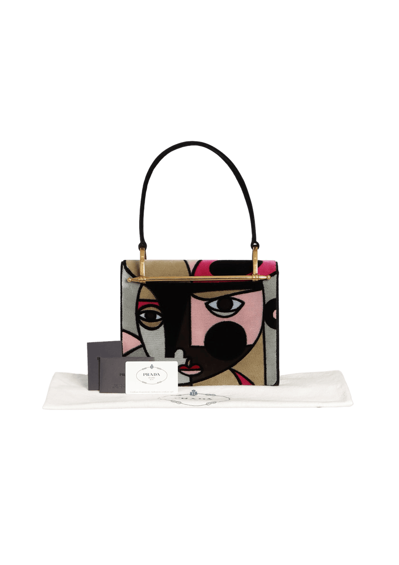 VELVET PATCHWORK LISOLETTE WATKINS TOP HANDLE BAG