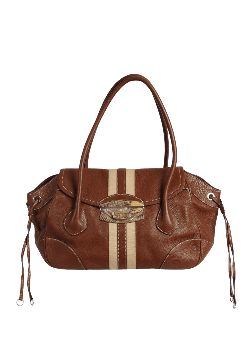 VITELLO DAINO PUSHLOCK TOTE BAG