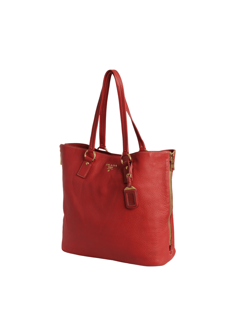 VITELLO DAINO SIDE ZIP SHOPPING TOTE