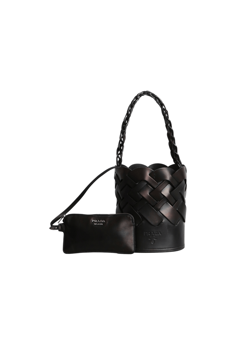 VITELLO INTRECCIATO TRESS BUCKET BAG