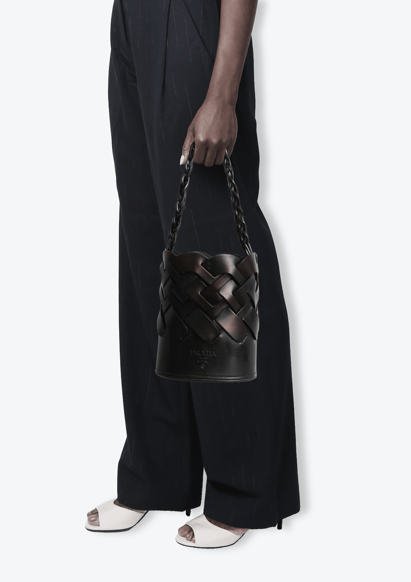 VITELLO INTRECCIATO TRESS BUCKET BAG