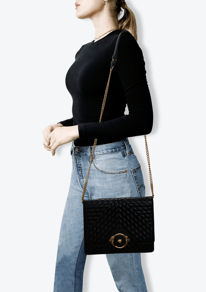 LEATHER CHAIN-LINK BAG