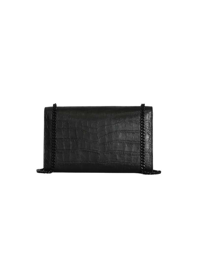 CROCO EMBOSSED MEDIUM KATE BAG