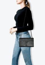 CROCO EMBOSSED MEDIUM KATE BAG