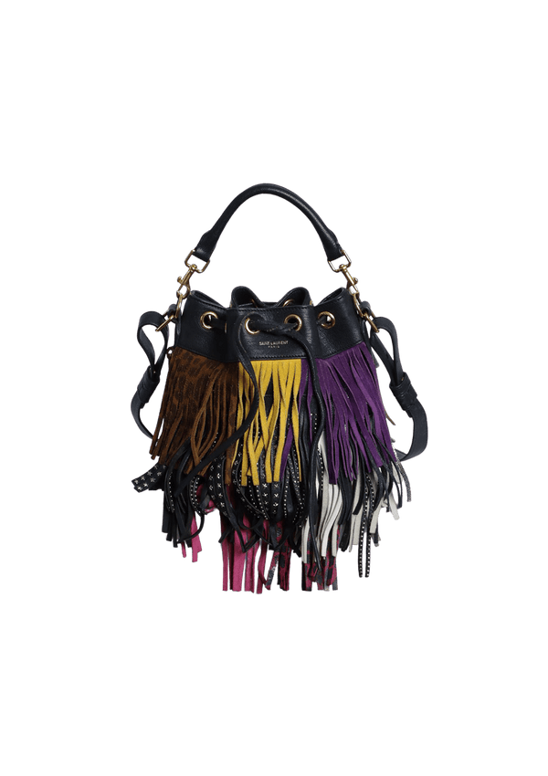 EMMANUELLE FRINGE BUCKET BAG