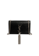 SMALL KATE TASSEL CROCODILE EMBOSSED