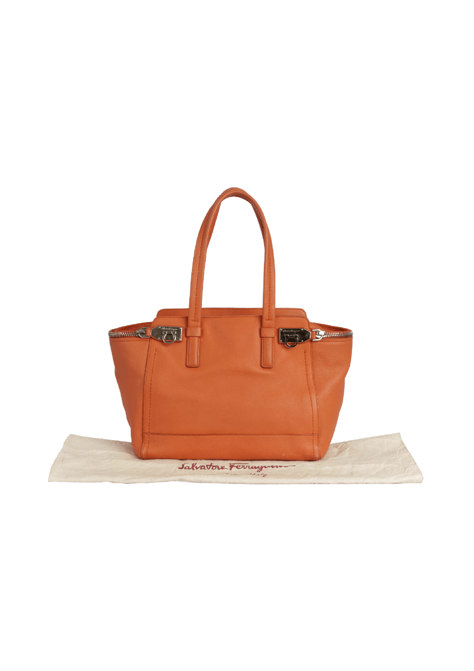 BOLSA SALVATORE FERRAGAMO CALFSKIN VERVE BAG LARANJA ORIGINAL – Gringa