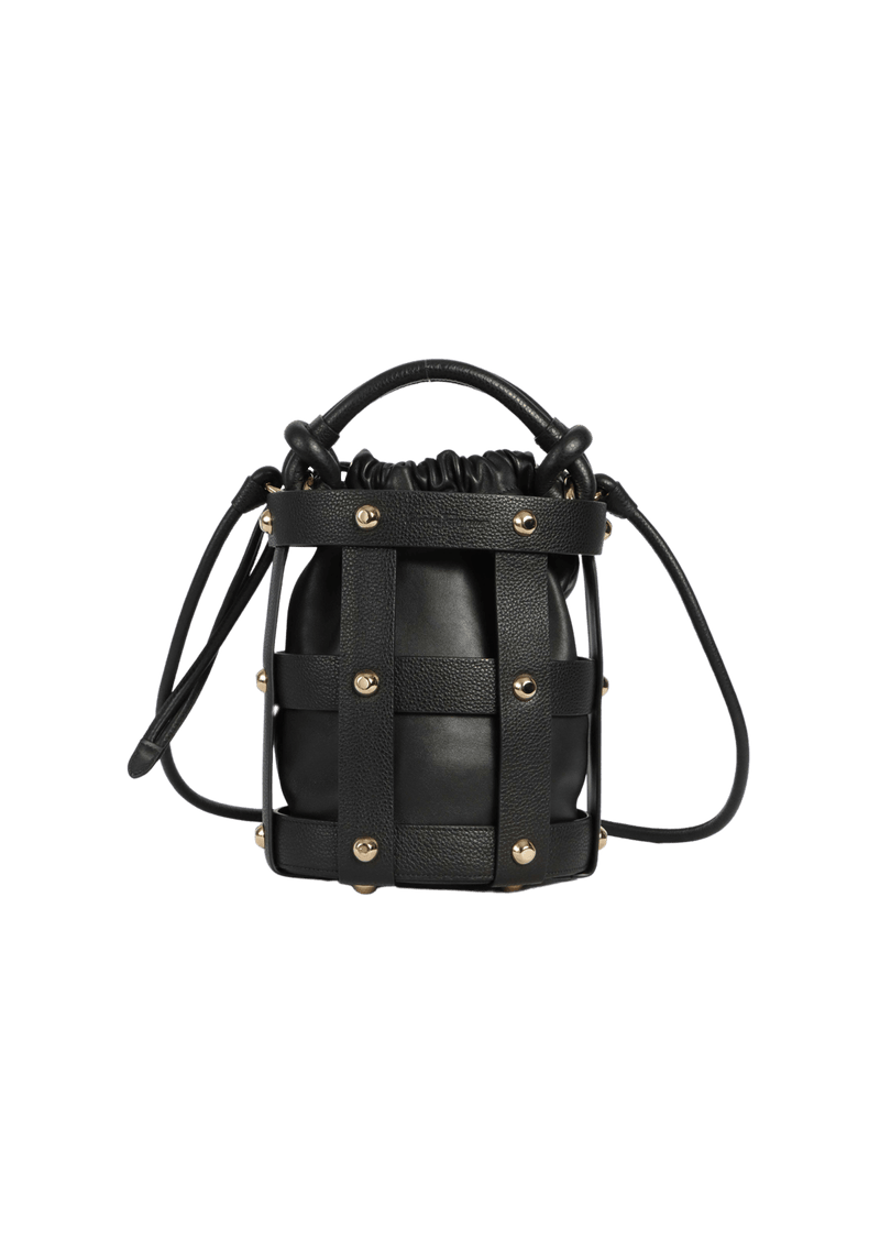 GLAM STUD CAGED BUCKET BAG