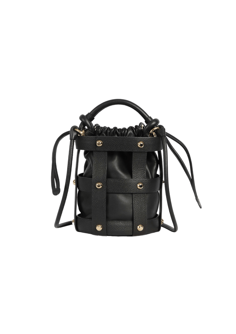 GLAM STUD CAGED BUCKET BAG