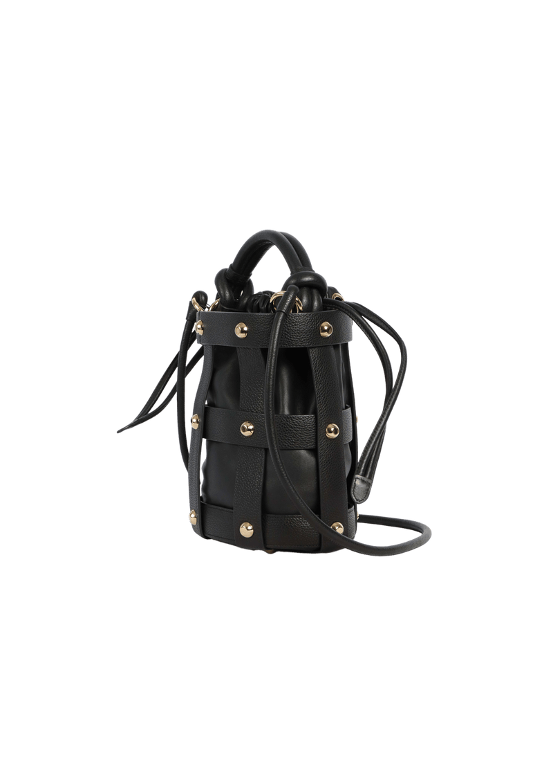 GLAM STUD CAGED BUCKET BAG