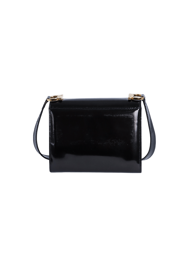 PATENT LEATHER GANCINI SHOULDER BAG