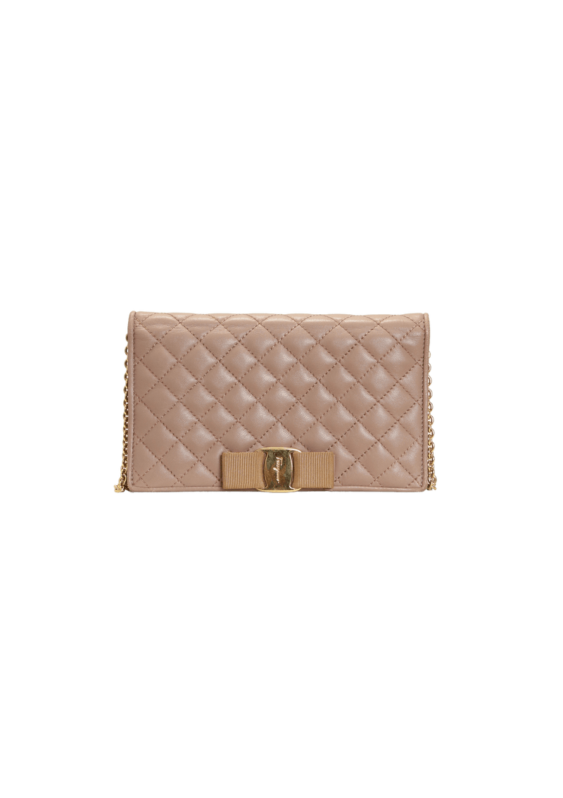 QUILTED VARA BOW WALLET ON CHAIN