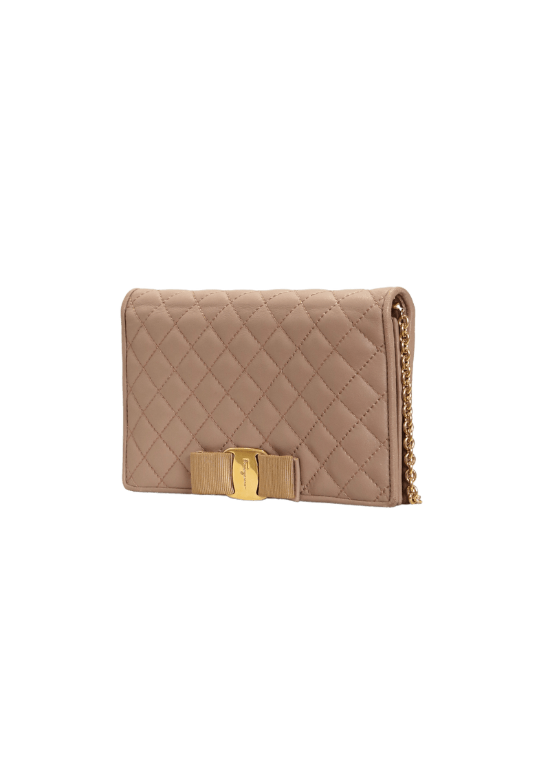 QUILTED VARA BOW WALLET ON CHAIN