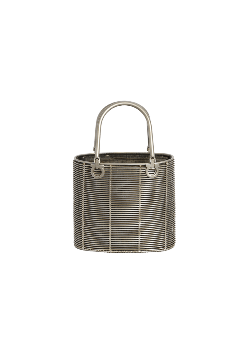 VINTAGE METAL GANCINI CAGE BUCKET BAG