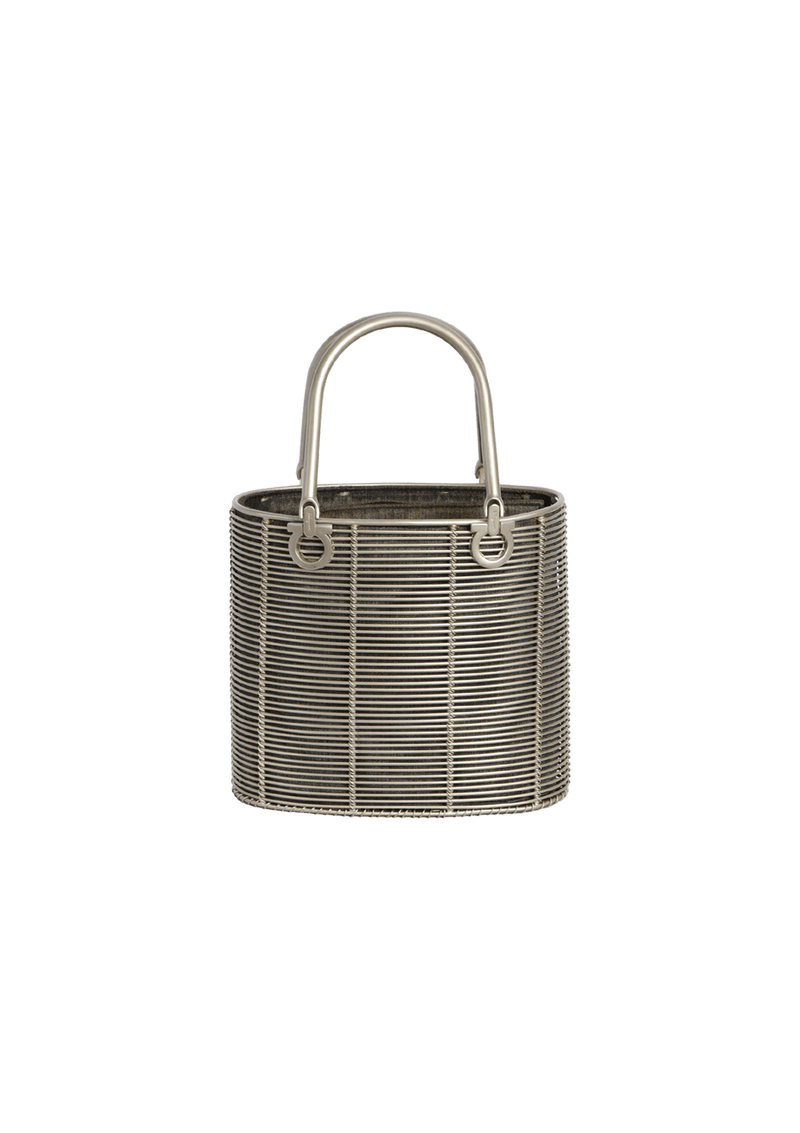 VINTAGE METAL GANCINI CAGE BUCKET BAG