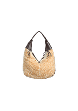 WOVEN SHEARLING HOBO BAG