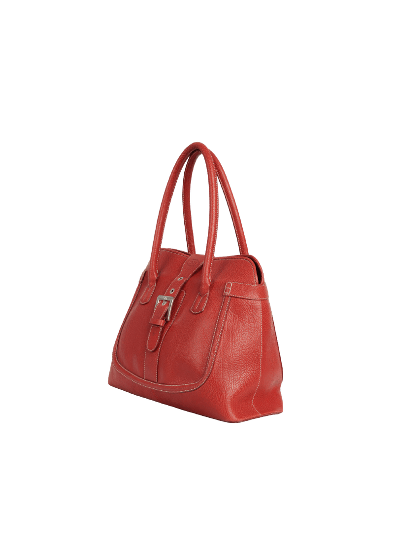 LEATHER BUCKLE CLOUSURE BAG