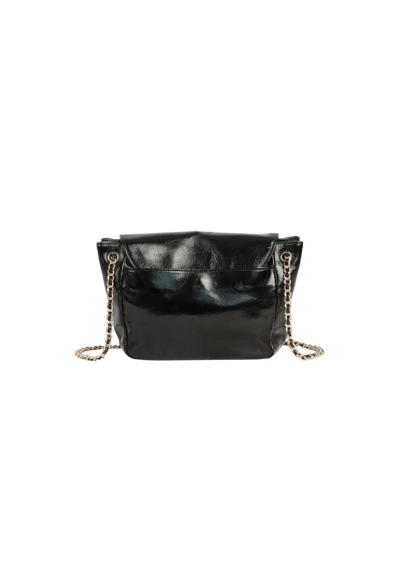 CHARLIE PATENT LEATHER FLAP BAG