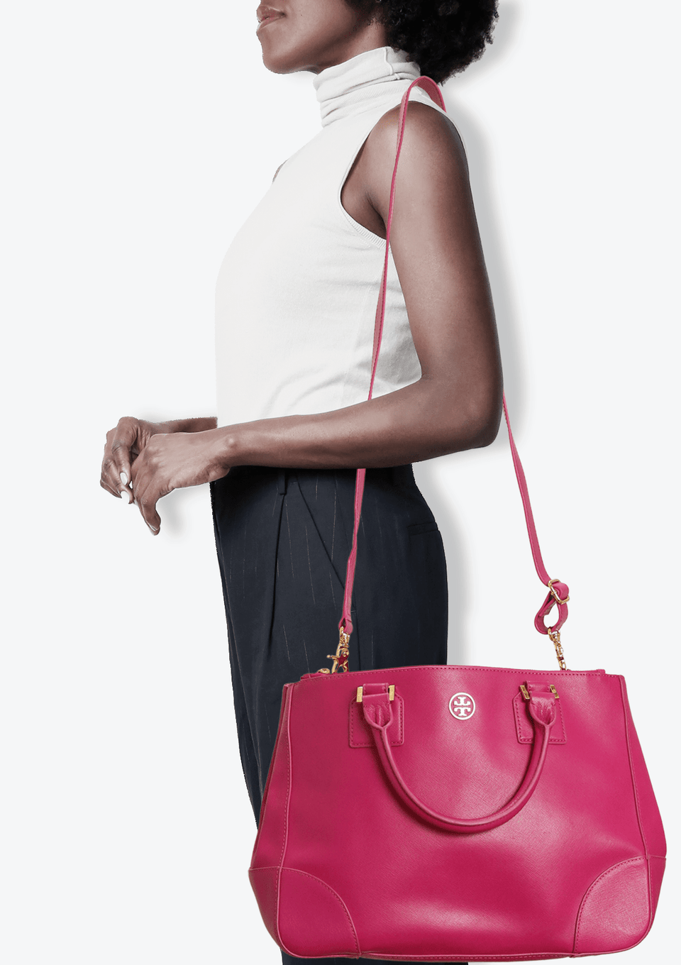 Tory Burch Robinson small トート ピンク BOLSA TORY BURCH ROBINSON DOUBLE ZIP BAG ROSA ORIGINAL – Gringa