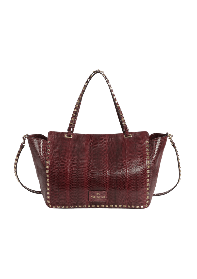 EXOTIC LEATHER ROCKSTUD TOTE