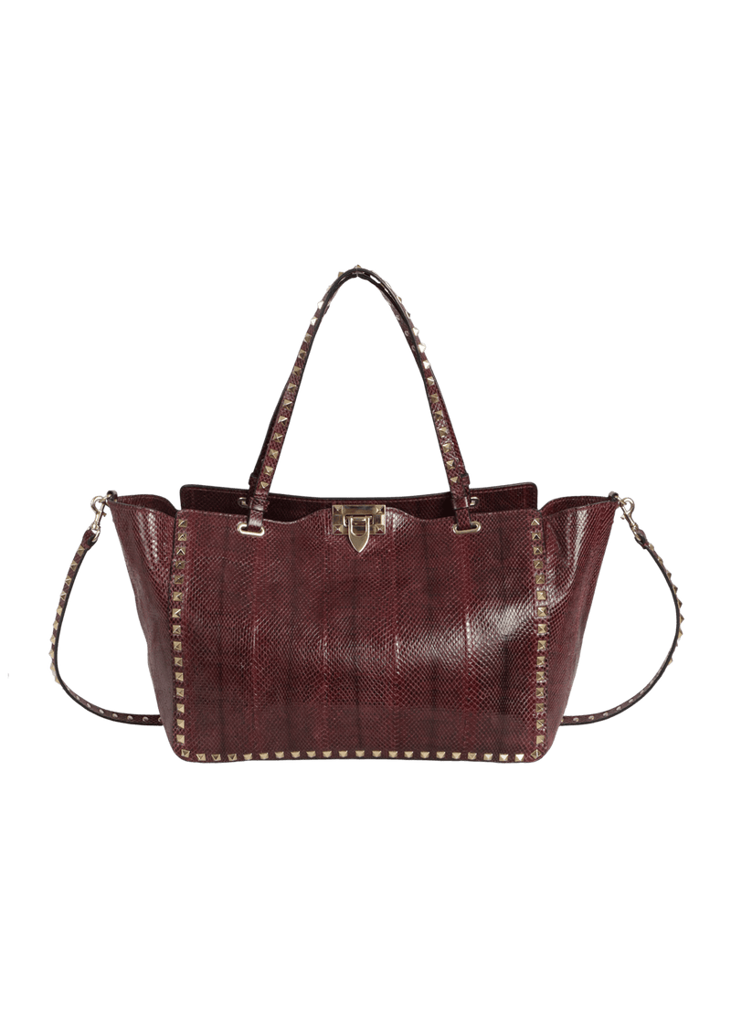 EXOTIC LEATHER ROCKSTUD TOTE