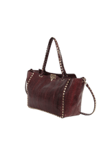 EXOTIC LEATHER ROCKSTUD TOTE