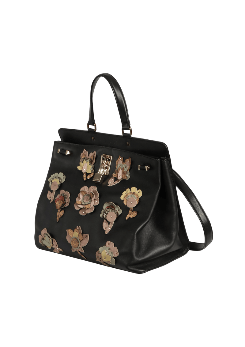 FLORAL JOYLOCK SATCHEL BAG