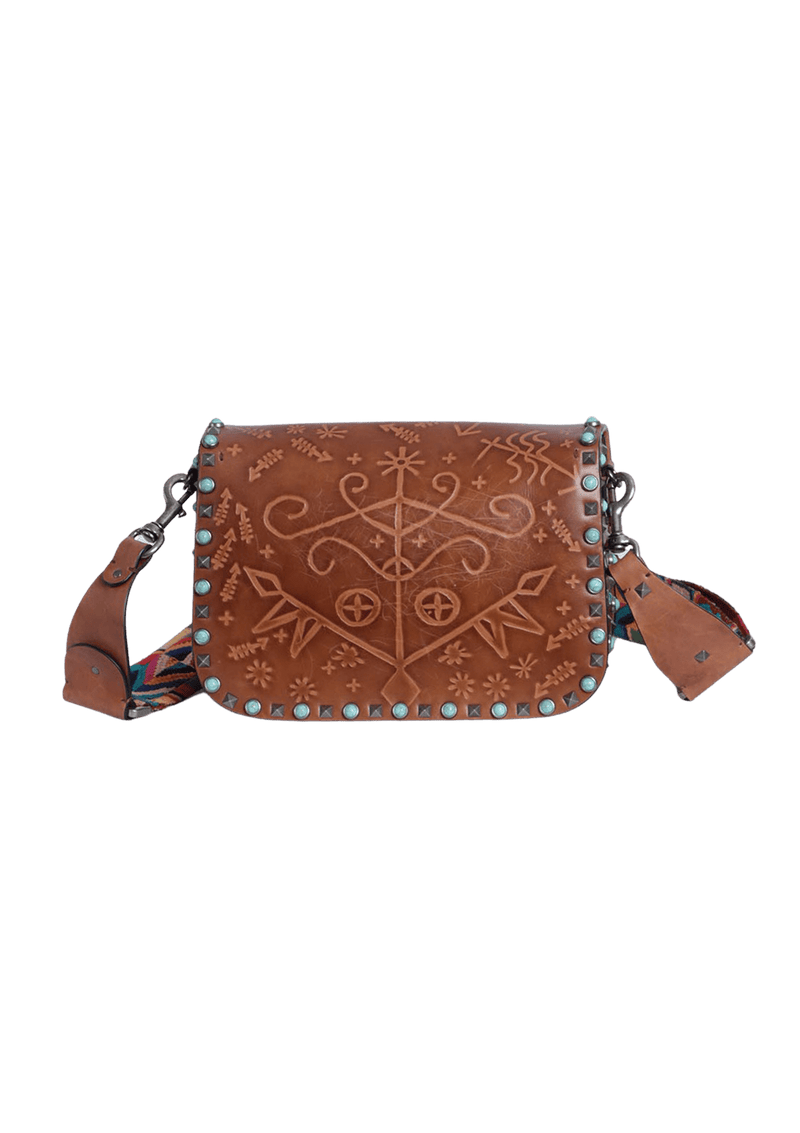 GUITAR ROLLING ROCKSTUD SANTERIA FLAP BAG