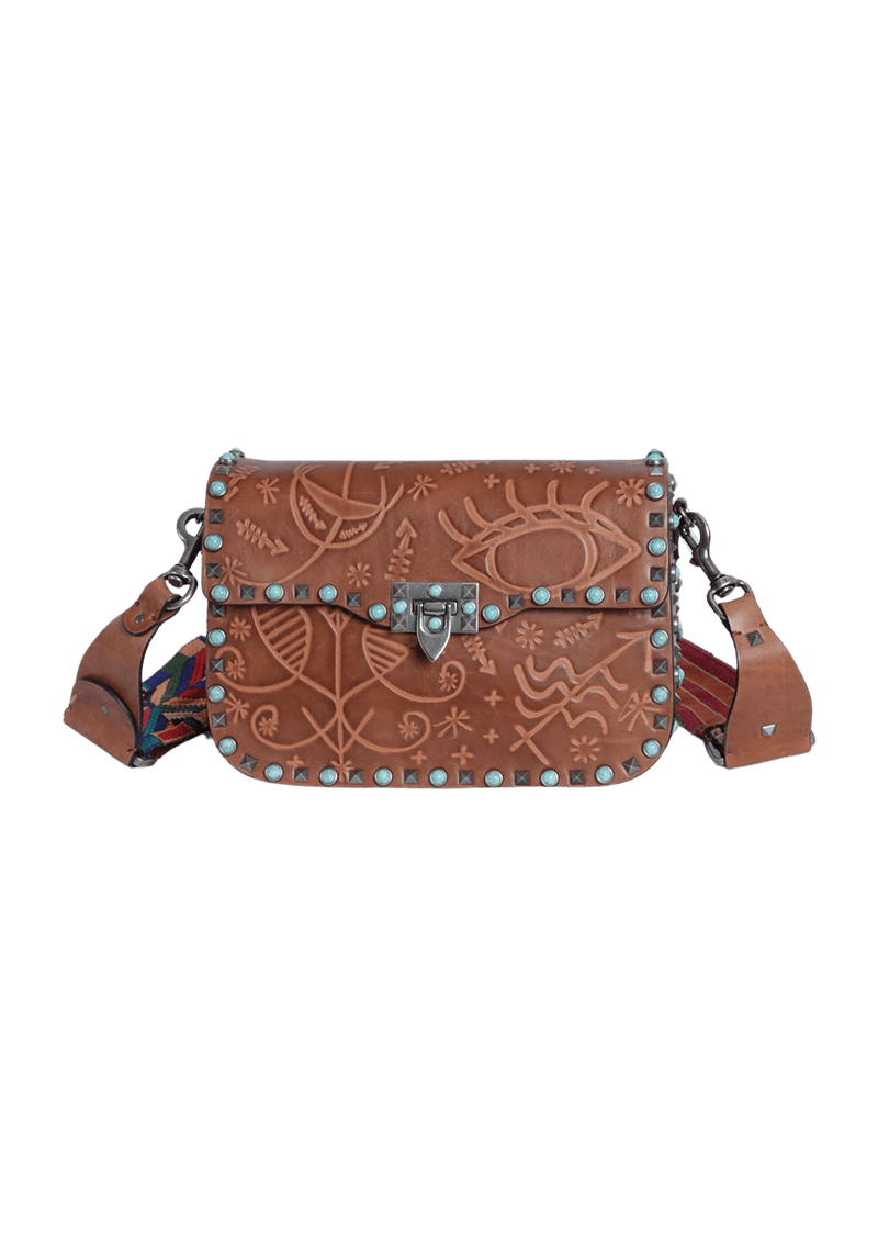 GUITAR ROLLING ROCKSTUD SANTERIA FLAP BAG