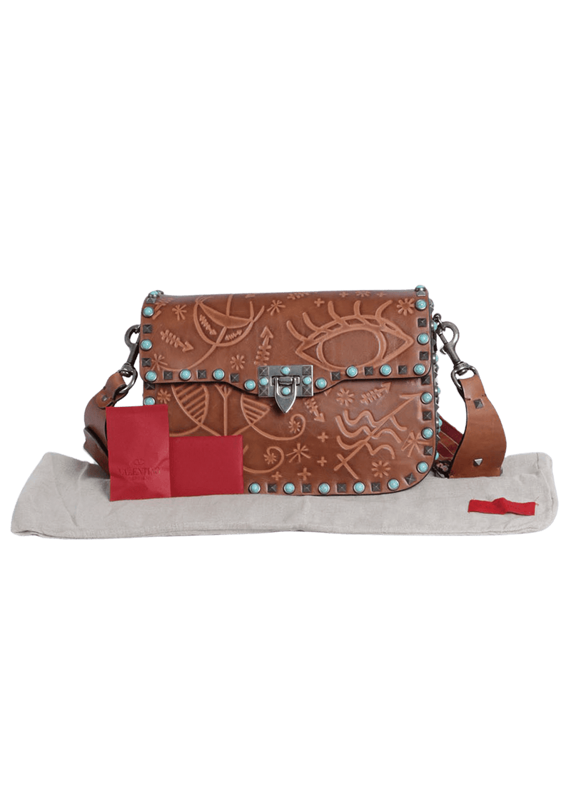 GUITAR ROLLING ROCKSTUD SANTERIA FLAP BAG