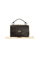 BOLSA VALENTINO LARGE ROCKSTUD SPIKE FLAP BAG PRETO ORIGINAL Gringa