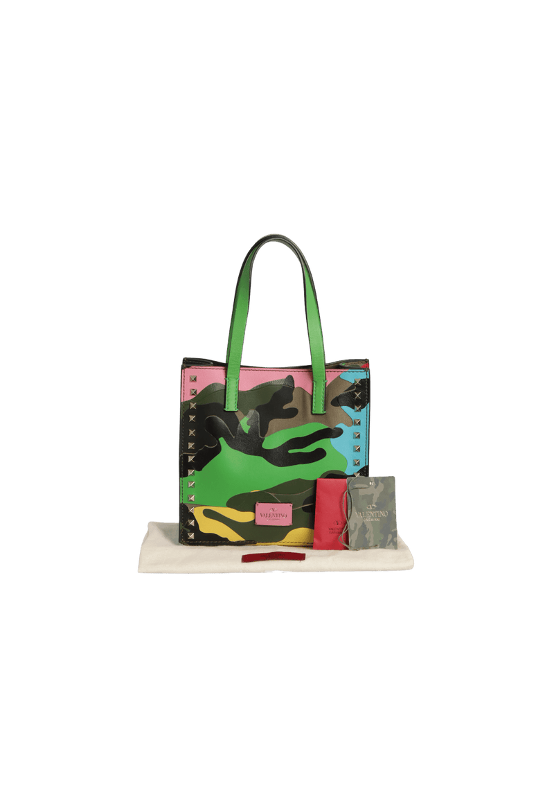 MINI ROCKSTUD CAMOUFLAGE TOTE BAG