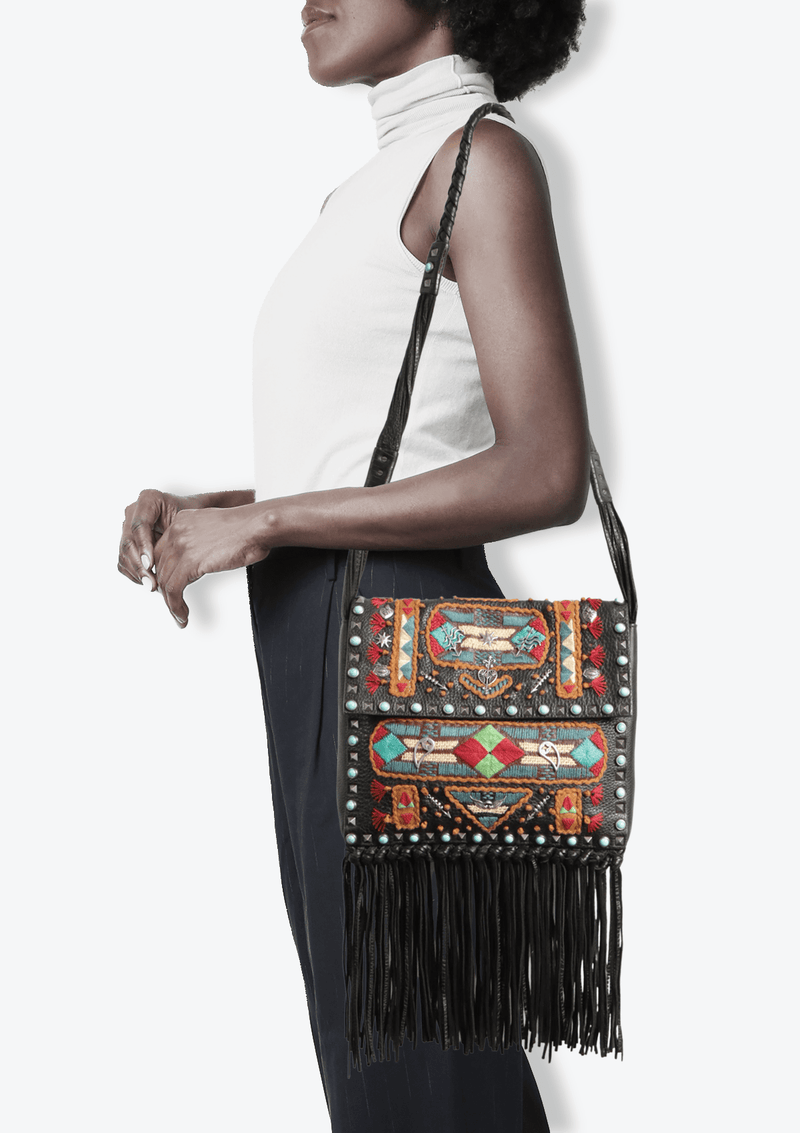 SANTERIA FRINGE CROSSBODY BAG