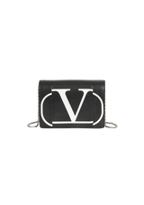 V LOGO LEATHER BAG