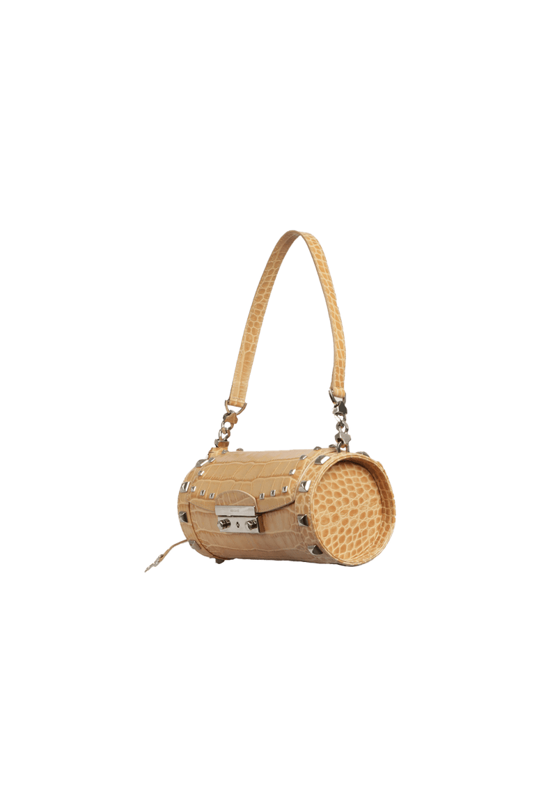 EMBOSSED LEATHER SHOULDER BAG