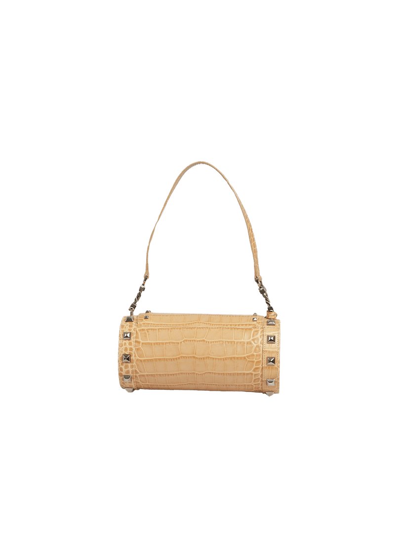 EMBOSSED LEATHER SHOULDER BAG