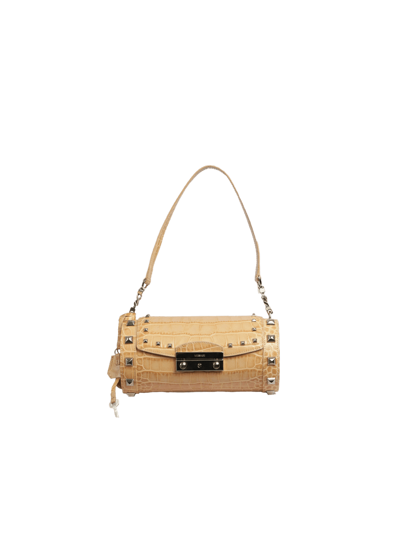 EMBOSSED LEATHER SHOULDER BAG