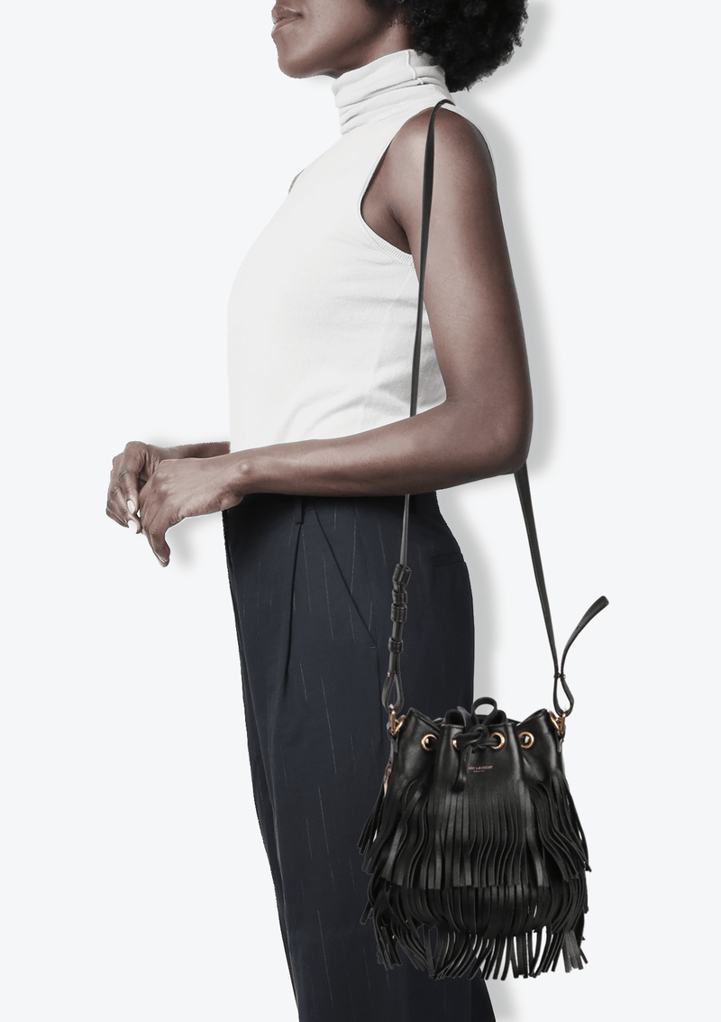 EMMANUELLE FRINGE BUCKET BAG