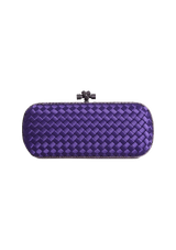 LONG KNOT INTRECCIATO SATIN CLUTCH